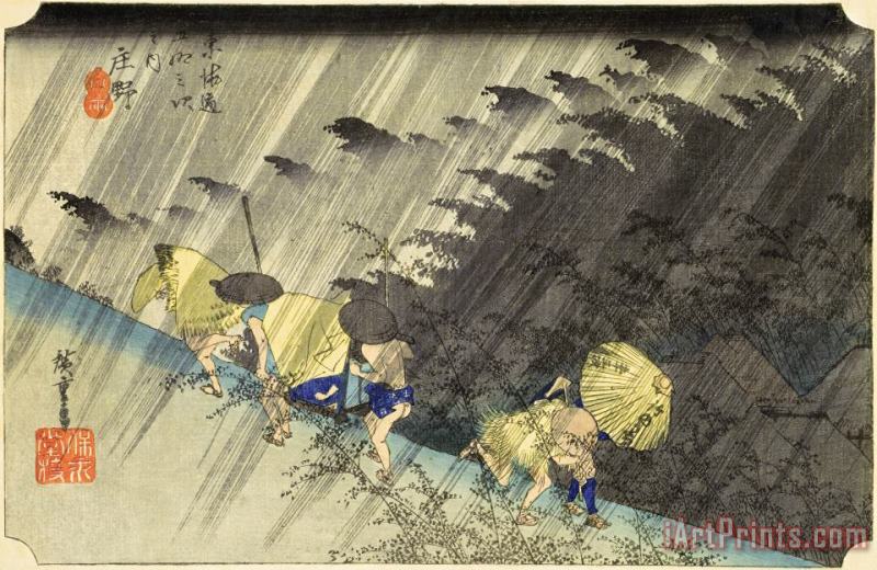 Light Rain at Shono, From Fifty Three Stations on The Tokaido Road, The 