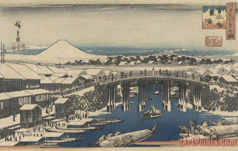 Ando Hiroshige Nihonbashi, Clearing After Snow Art Painting