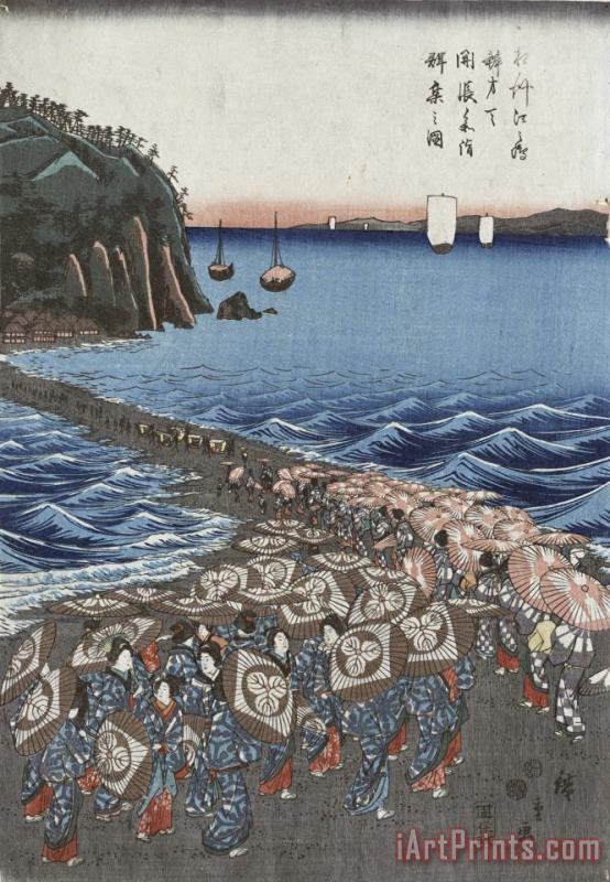 Opening Celebration of Benzaiten Shrine at Enoshima painting - Ando Hiroshige Opening Celebration of Benzaiten Shrine at Enoshima Art Print