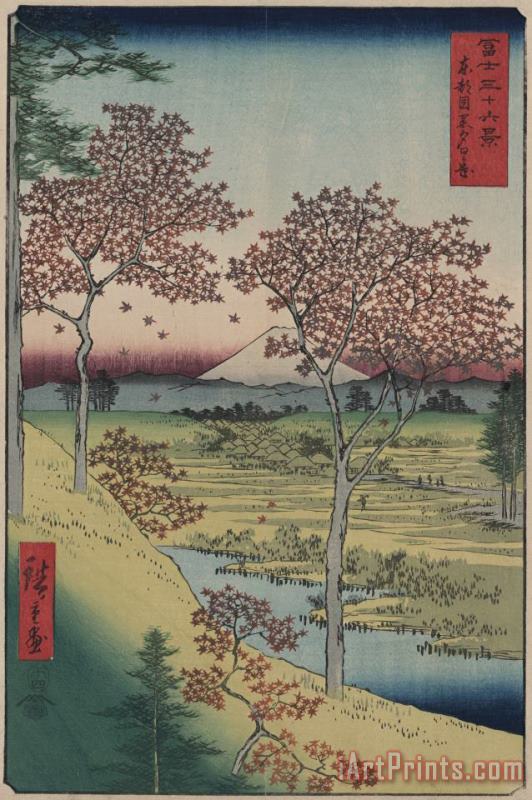 Ando Hiroshige Sunset Hill, Meguro in The Eastern Capital Art Painting