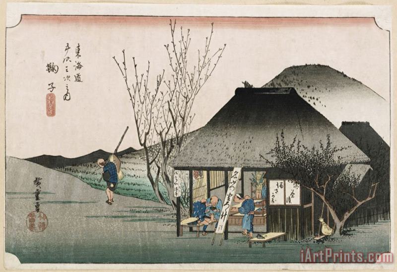 Ando Hiroshige The Famous Teahouse at Mariko Art Painting
