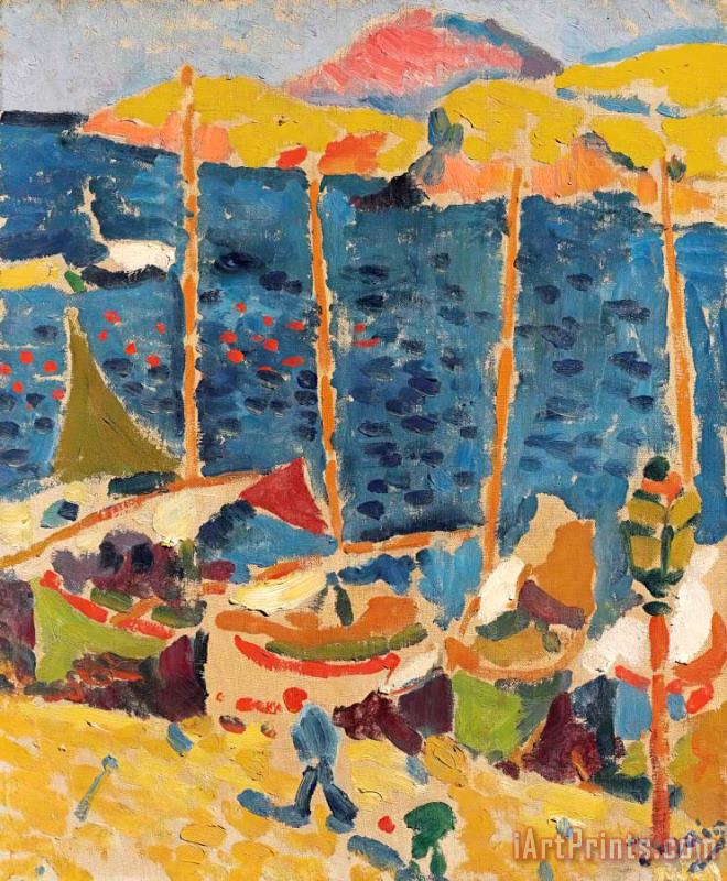 Bateaux Au Port De Collioure painting - Andre Derain Bateaux Au Port De Collioure Art Print
