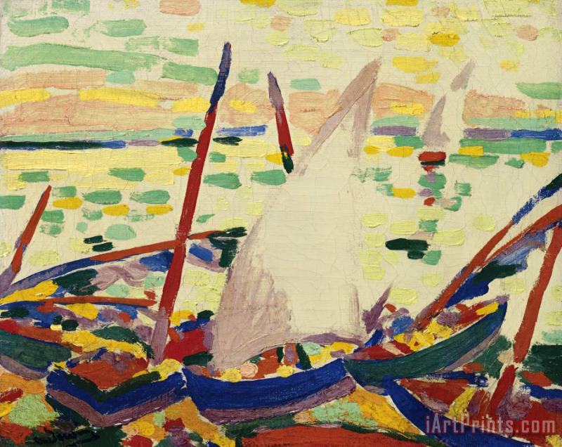 Bateaux Sur La Plage a Collioure, 1905 painting - Andre Derain Bateaux Sur La Plage a Collioure, 1905 Art Print