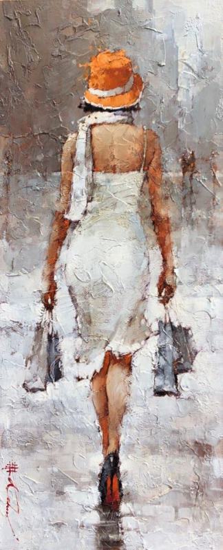 Esquisse on The Theme of Orange painting - Andre Kohn Esquisse on The Theme of Orange Art Print
