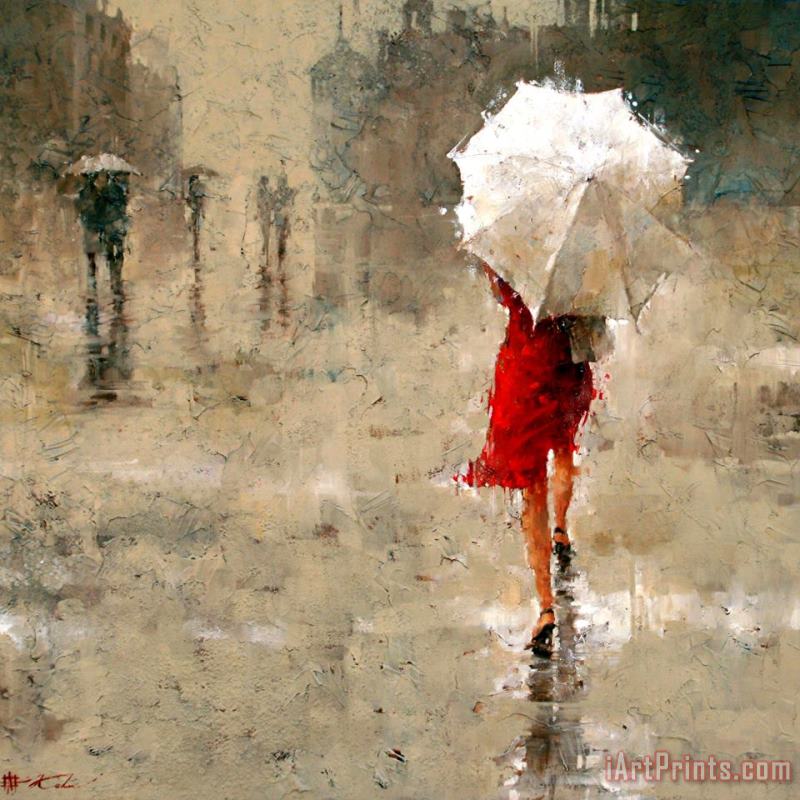 Red And White painting - Andre Kohn Red And White Art Print