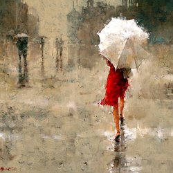Andre Kohn Red And White painting