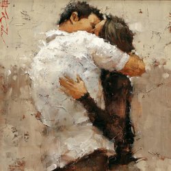 Andre Kohn The Kiss painting