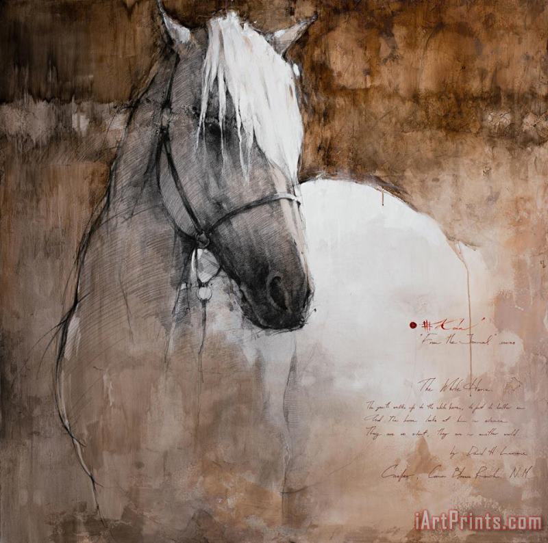 The White Horse, 2019 painting - Andre Kohn The White Horse, 2019 Art Print