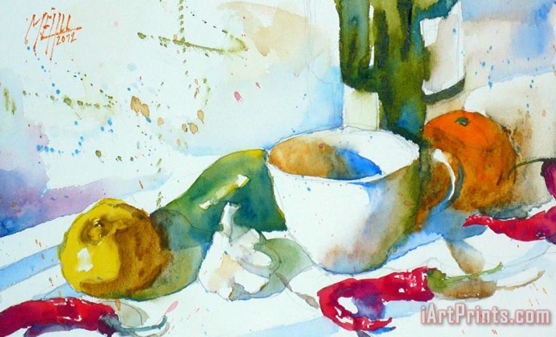Andre Mehu Bergamot and cup Art Painting