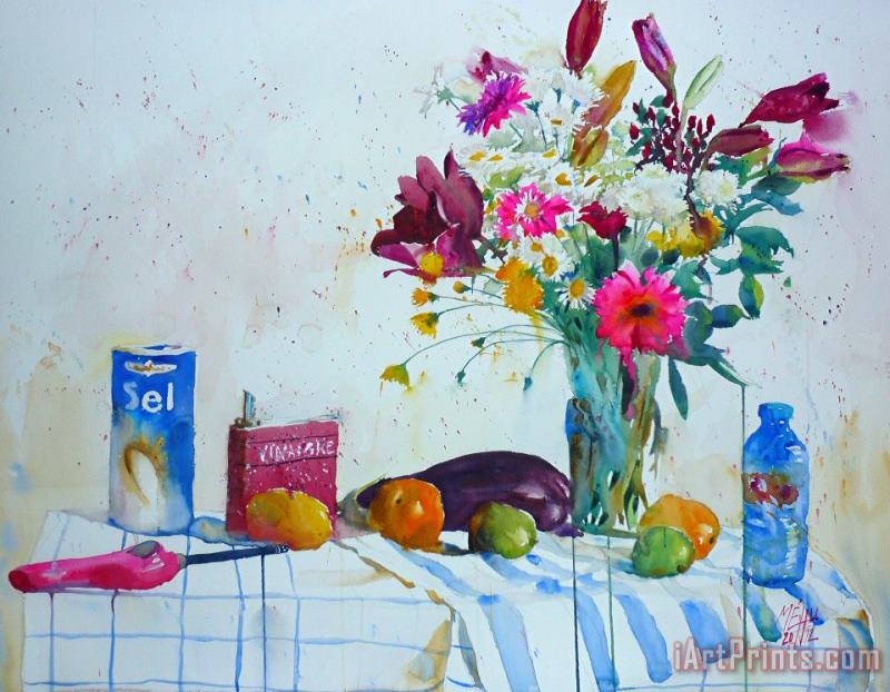 Andre Mehu Dandelions and daisies Art Print