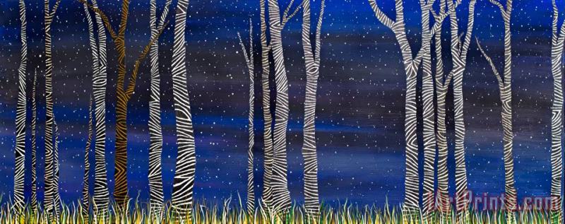 Andrea Youngman Starry Night in the Zebra Forrest Art Print