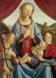 Andrea del Verrocchio The Virgin and Child with Two Angels painting
