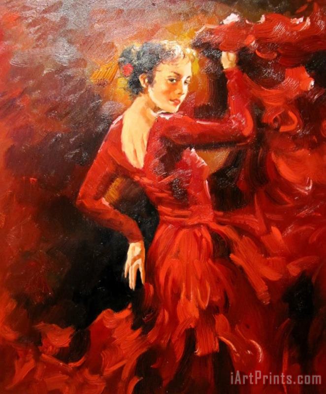 Crimson Dancer painting - Andrew Atroshenko Crimson Dancer Art Print