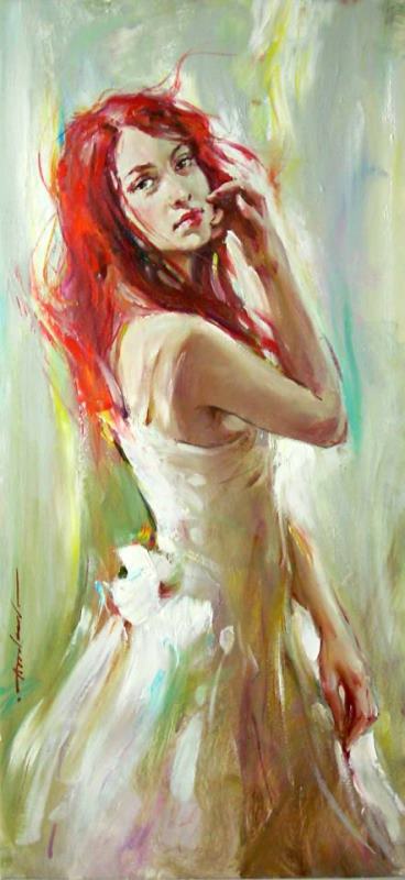 The Redhead painting - Andrew Atroshenko The Redhead Art Print