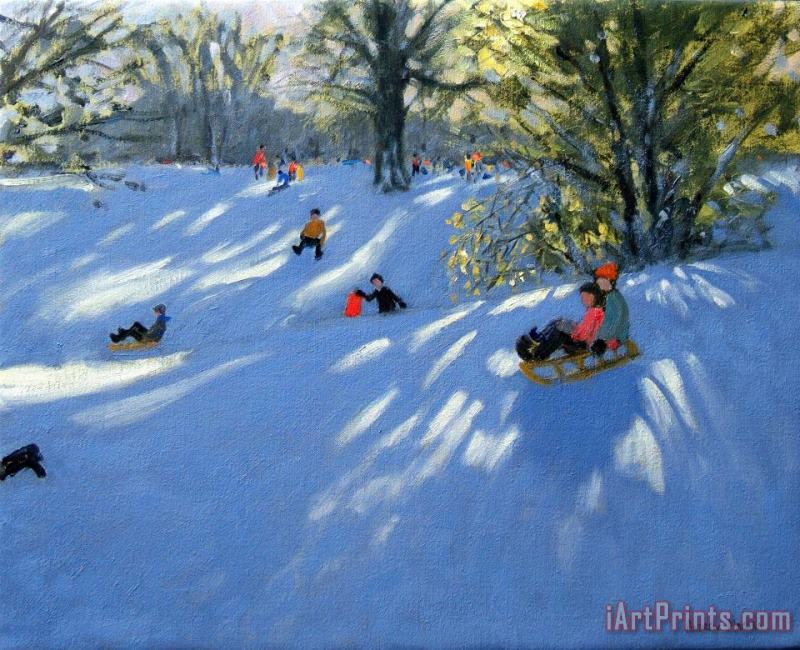 Early snow painting - Andrew Macara Early snow Art Print