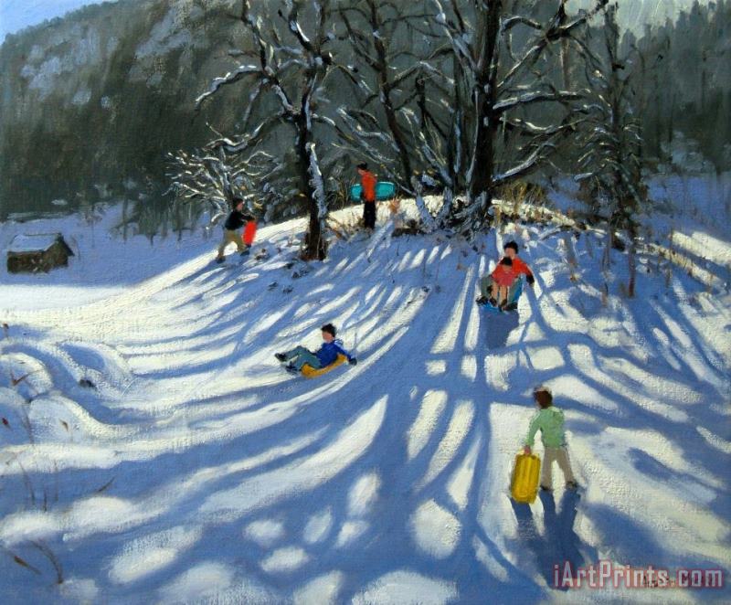 Andrew Macara Fun in the Snow Art Painting