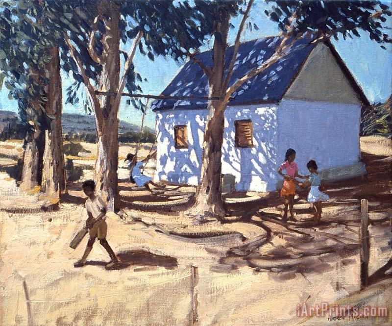 Little white house Karoo South Africa painting - Andrew Macara Little white house Karoo South Africa Art Print