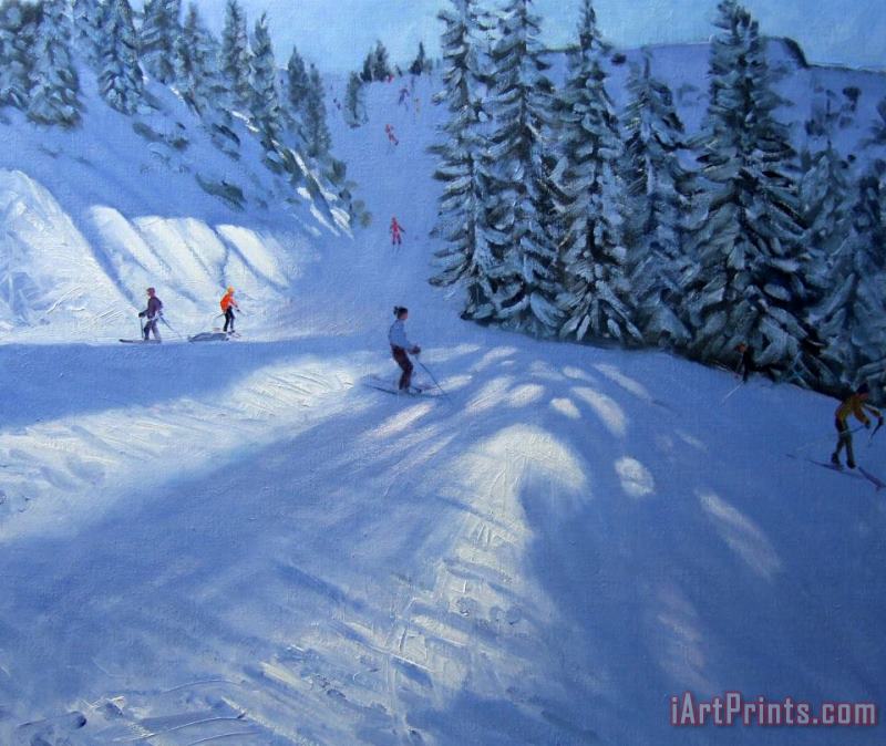Andrew Macara Morzine ski run Art Print