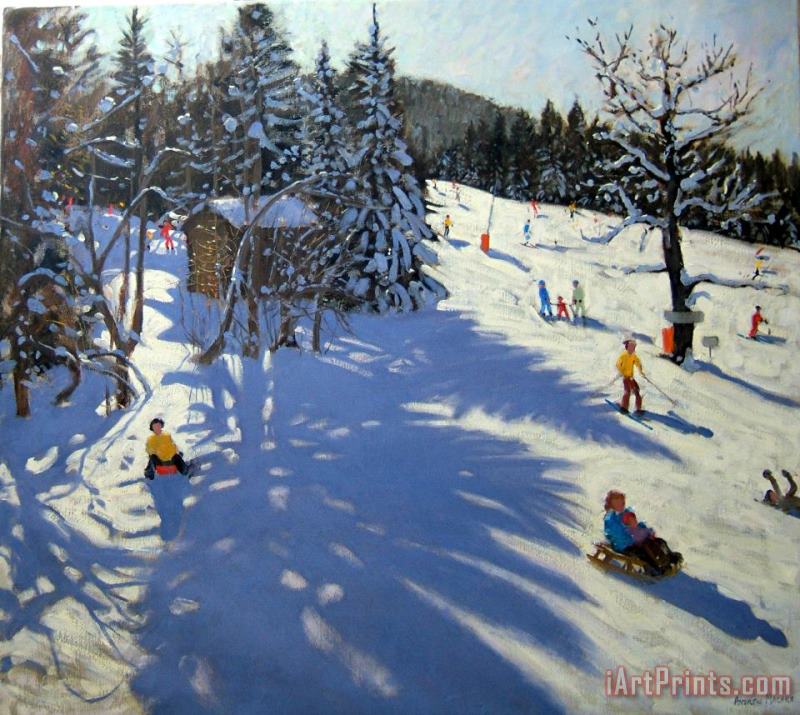 Mountain hut painting - Andrew Macara Mountain hut Art Print