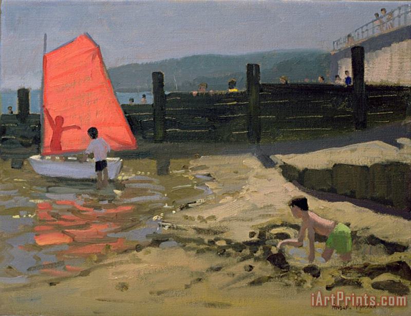 Andrew Macara Red Sail Isle of Wight Art Painting