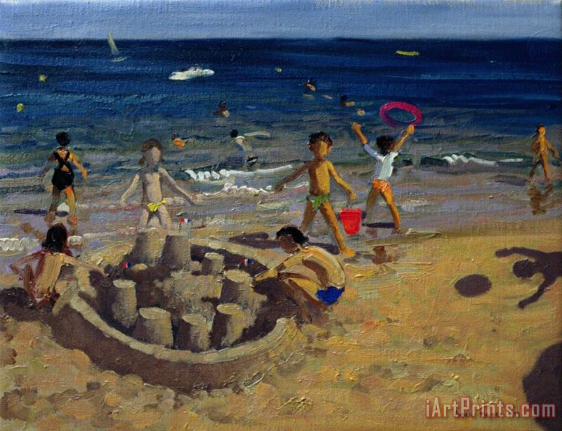 Sandcastle painting - Andrew Macara Sandcastle Art Print