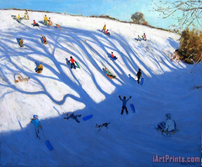 Shandows on a hill Monyash painting - Andrew Macara Shandows on a hill Monyash Art Print