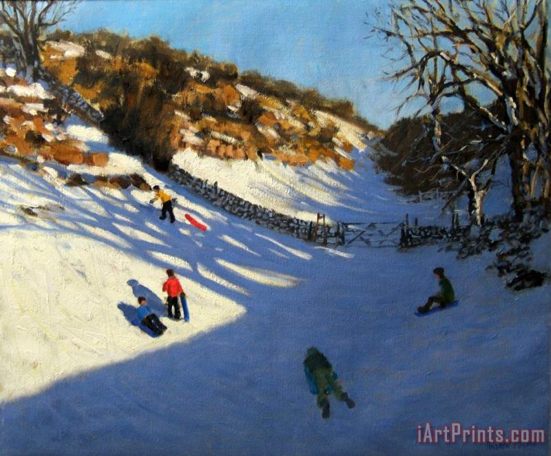 Andrew Macara Snow in the valley Art Painting
