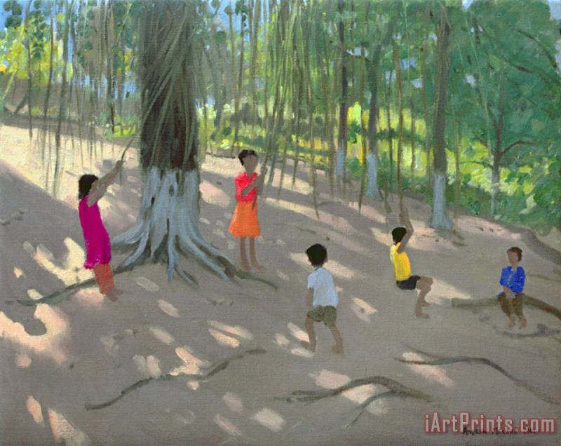 Tree Swing painting - Andrew Macara Tree Swing Art Print