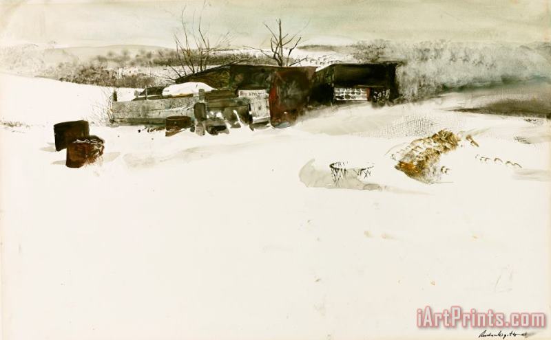 andrew wyeth Adam's Sheds 1955 Art Painting