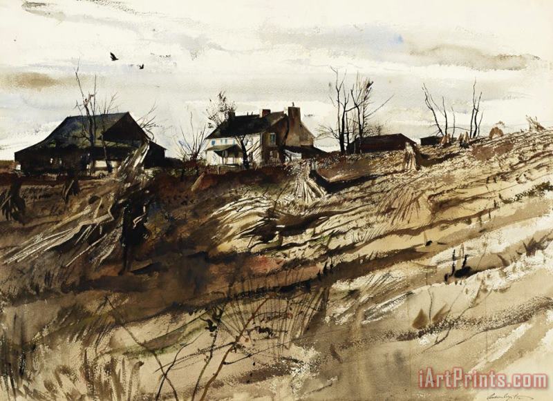 Chester County Farm, 1947 painting - andrew wyeth Chester County Farm, 1947 Art Print