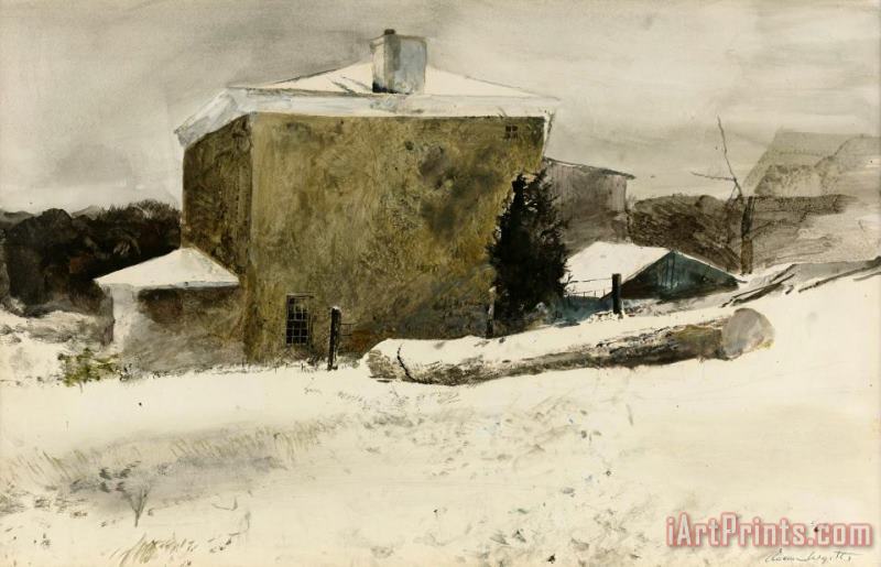 Firewood (study for Groundhog Day) 1959 painting - andrew wyeth Firewood (study for Groundhog Day) 1959 Art Print