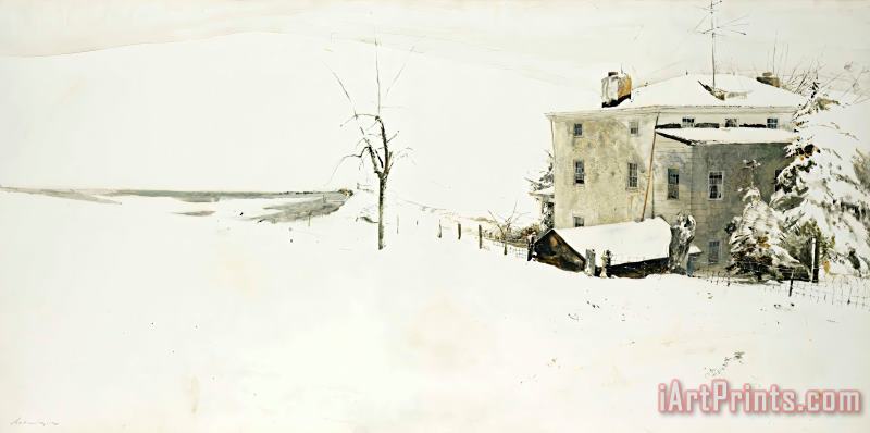 Heavy Snow, 1967 painting - andrew wyeth Heavy Snow, 1967 Art Print