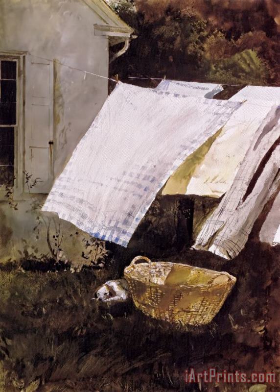 Laundry Day painting - andrew wyeth Laundry Day Art Print