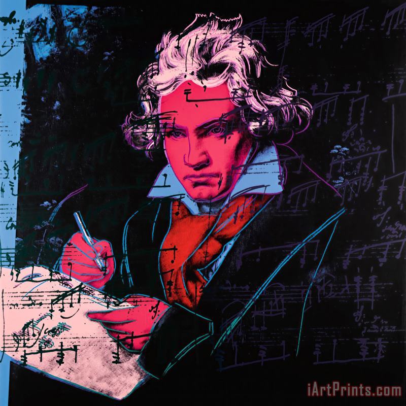 Beethoven C 1987 Red Face painting - Andy Warhol Beethoven C 1987 Red Face Art Print