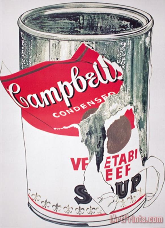 Big Torn Campbell's Soup Can Vegetable Beef painting - Andy Warhol Big Torn Campbell's Soup Can Vegetable Beef Art Print