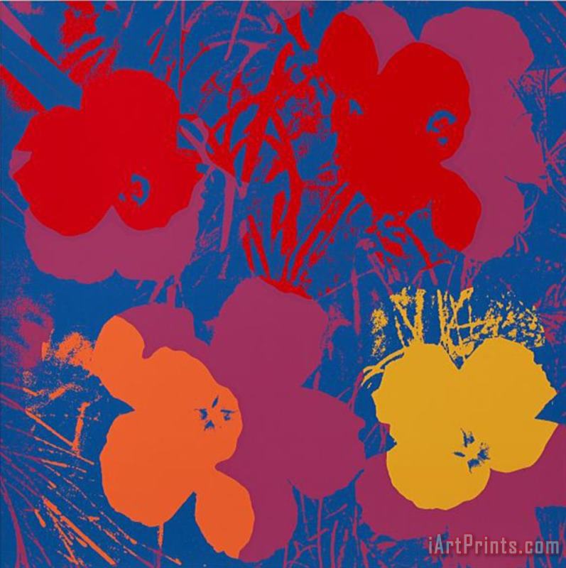 Andy Warhol Blumen 66 Gelb Orange Rot Art Print