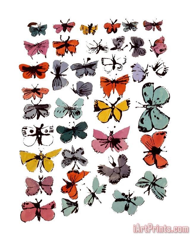 Andy Warhol Butterflies 1955 Art Print