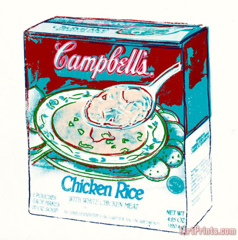 Andy Warhol Campbell's Soup Box: Chicken Rice Art Painting