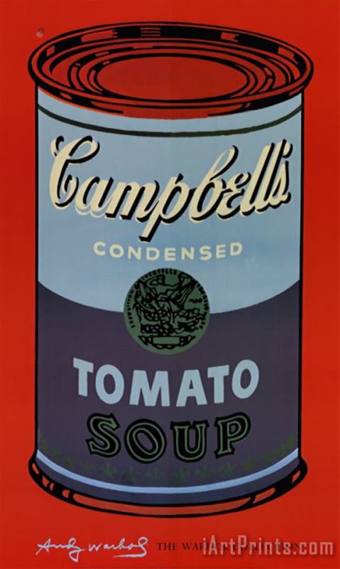 Campbell's Soup Can 1965 Blue And Purple painting - Andy Warhol Campbell's Soup Can 1965 Blue And Purple Art Print