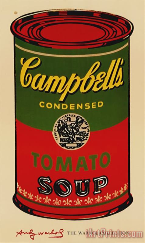 Campbell's Soup Can 1965 Green And Red painting - Andy Warhol Campbell's Soup Can 1965 Green And Red Art Print