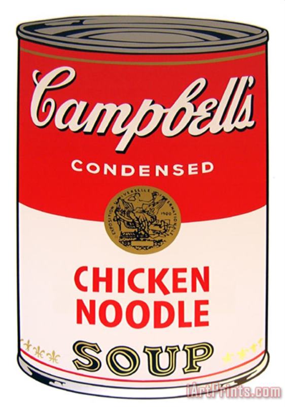 Campbell's Soup Chicken Noodle painting - Andy Warhol Campbell's Soup Chicken Noodle Art Print