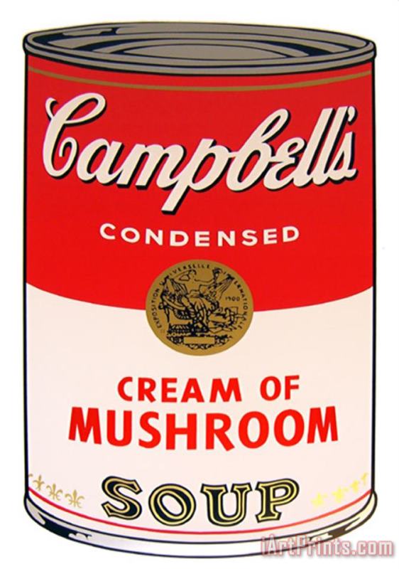 Campbell's Soup Cream of Mushroom painting - Andy Warhol Campbell's Soup Cream of Mushroom Art Print