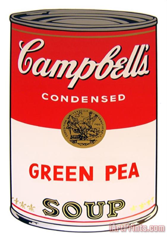 Campbell's Soup Green Pea painting - Andy Warhol Campbell's Soup Green Pea Art Print