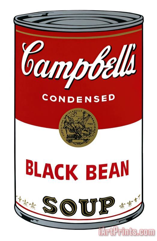 Campbell's Soup I Black Bean C 1968 painting - Andy Warhol Campbell's Soup I Black Bean C 1968 Art Print
