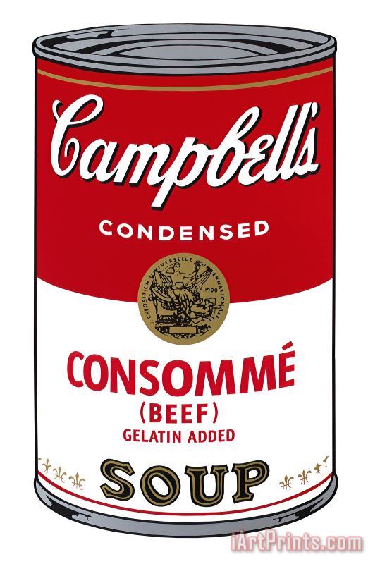 Campbell's Soup I Consomme C 1968 painting - Andy Warhol Campbell's Soup I Consomme C 1968 Art Print