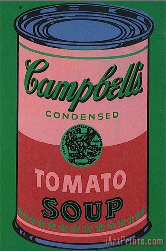 Colored Campbell's Soup Can C 1965 Red Green painting - Andy Warhol Colored Campbell's Soup Can C 1965 Red Green Art Print