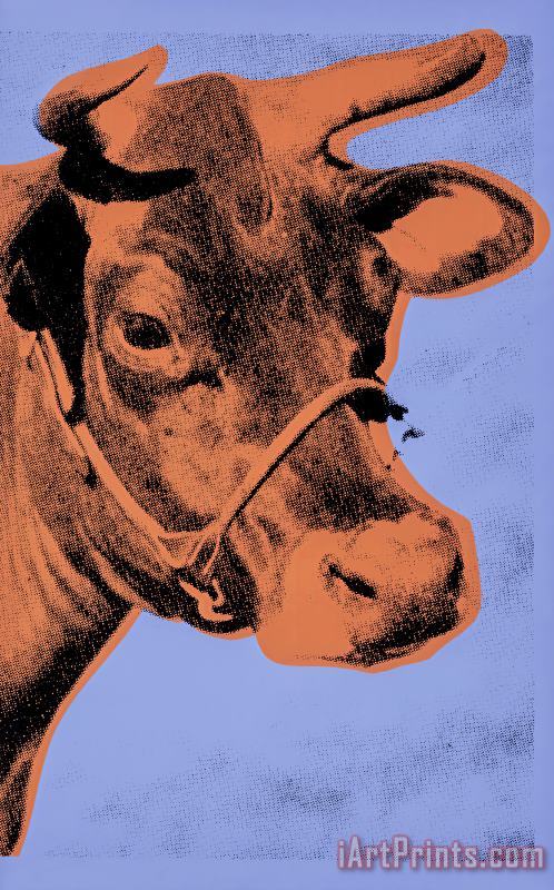 Andy Warhol Cow C 1971 Purple And Orange Art Painting