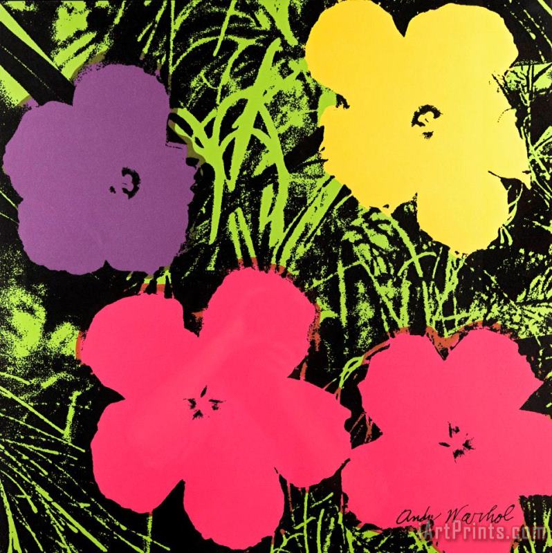 Andy Warhol Flowers 1970 Art Painting