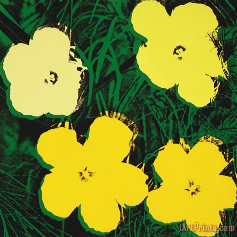 Andy Warhol Flowers C 1970 4 Yellow Art Print