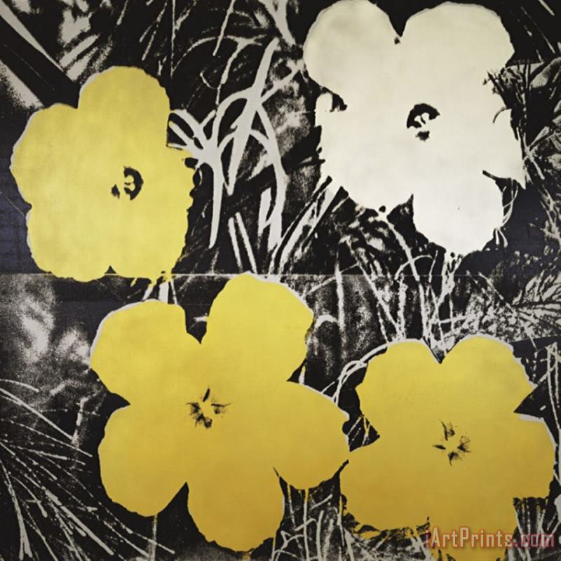 Flowers Yellow And White C 1966 painting - Andy Warhol Flowers Yellow And White C 1966 Art Print